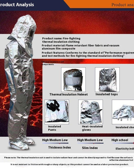 Fireproof Insulation Clothing Fireproof Suit Aluminum Foil Suit 1000 Degrees Heat Insulation Suit High Temperature Insulation Workwear Anti-High Temperature