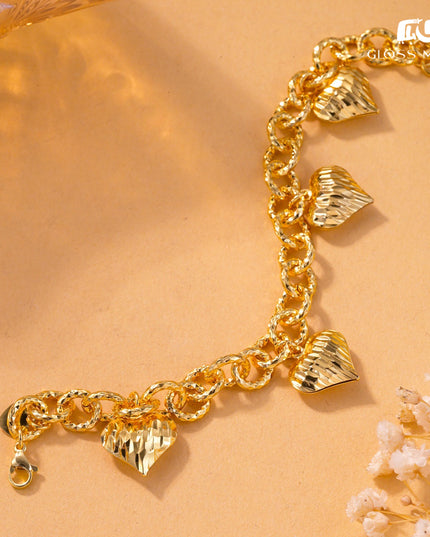 Glossmoon European and American Cross-Border Hot-Selling Jewelry Simple Metal Design Women's Bracelet Large Heart High-End Feel Love Thick Bracelet