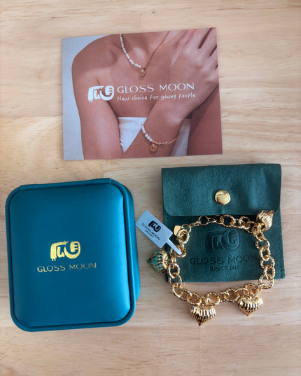 Glossmoon European and American Cross-Border Hot-Selling Jewelry Simple Metal Design Women's Bracelet Large Heart High-End Feel Love Thick Bracelet