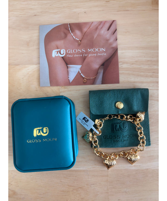 Glossmoon European and American Cross-Border Hot-Selling Jewelry Simple Metal Design Women's Bracelet Large Heart High-End Feel Love Thick Bracelet