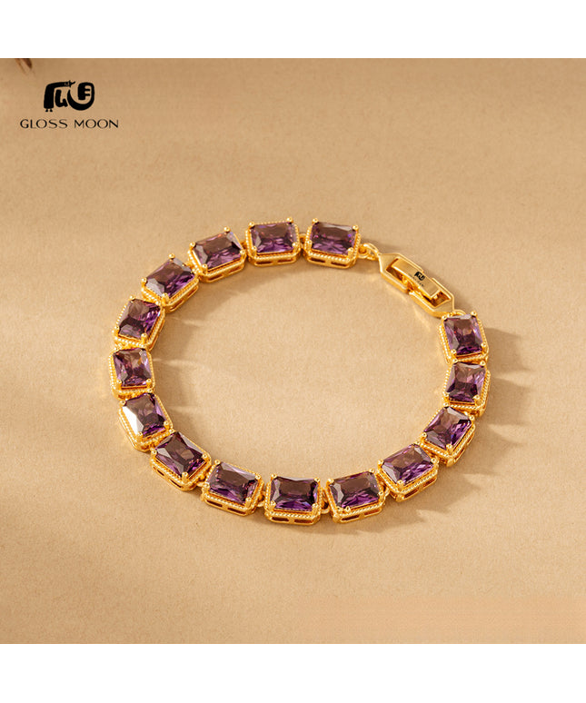 Glossmoon European and American Luxurious Evening Bracelet Jewelry AAA Grade Zircon Inlaid Bracelet Elegant Bracelet Fashion High-end