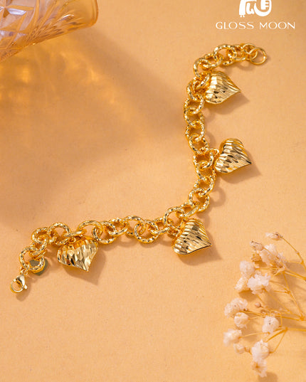 Glossmoon European and American Cross-Border Hot-Selling Jewelry Simple Metal Design Women's Bracelet Large Heart High-End Feel Love Thick Bracelet