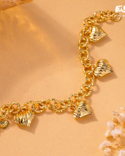 Glossmoon European and American Cross-Border Hot-Selling Jewelry Simple Metal Design Women's Bracelet Large Heart High-End Feel Love Thick Bracelet