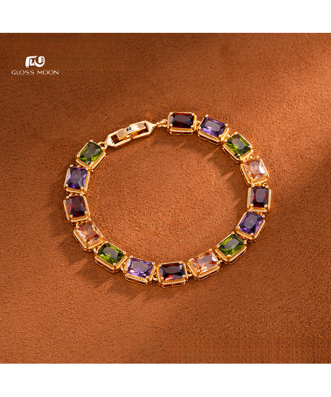 Glossmoon European and American Luxurious Evening Bracelet Jewelry AAA Grade Zircon Inlaid Bracelet Elegant Bracelet Fashion High-end