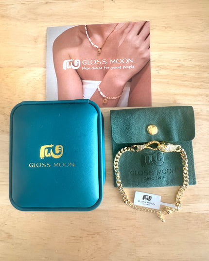 Glossmoon European and American Cross-Border Simple Fashion Snake-Shaped Bracelet for Women, Niche Design with Zircon Inlay, Gold-Plated High-End Jewelry BRM34（副本）