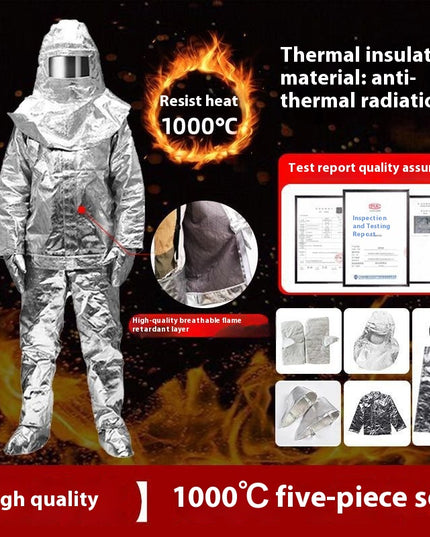 Fireproof Insulation Clothing 500°C 1000°C High Temperature Protective Workwear Anti-scald Fireproof Clothing Aramid Aluminum Foil Heat-resistant