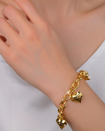 Glossmoon European and American Cross-Border Hot-Selling Jewelry Simple Metal Design Women's Bracelet Large Heart High-End Feel Love Thick Bracelet