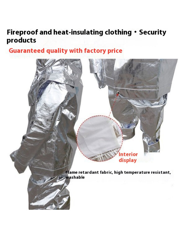 Fireproof Insulation Clothing Fireproof Suit Aluminum Foil Suit 1000 Degrees Heat Insulation Suit High Temperature Insulation Workwear Anti-High Temperature