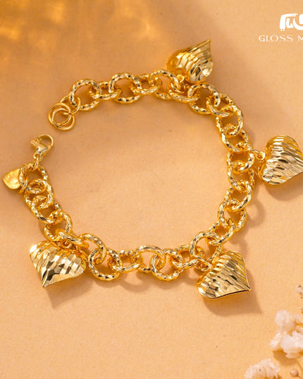 Glossmoon European and American Cross-Border Hot-Selling Jewelry Simple Metal Design Women's Bracelet Large Heart High-End Feel Love Thick Bracelet