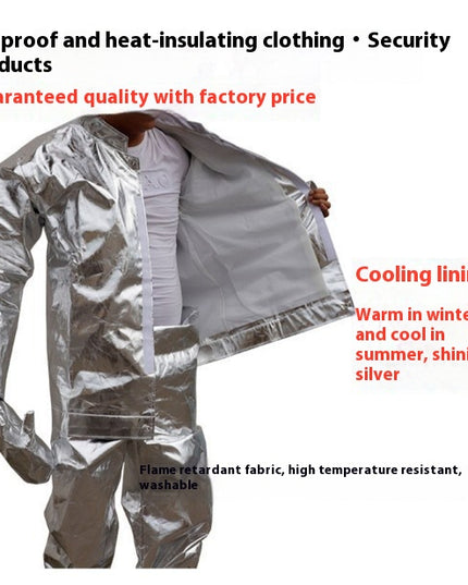 Fireproof Insulation Clothing Fireproof Suit Aluminum Foil Suit 1000 Degrees Heat Insulation Suit High Temperature Insulation Workwear Anti-High Temperature