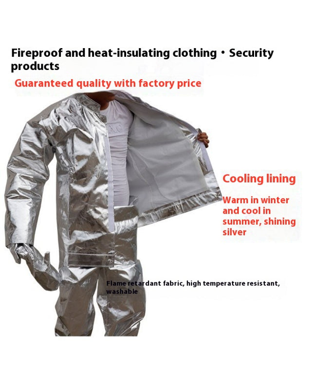 Fireproof Insulation Clothing Fireproof Suit Aluminum Foil Suit 1000 Degrees Heat Insulation Suit High Temperature Insulation Workwear Anti-High Temperature