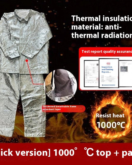 Fireproof Insulation Clothing 500°C 1000°C High Temperature Protective Workwear Anti-scald Fireproof Clothing Aramid Aluminum Foil Heat-resistant