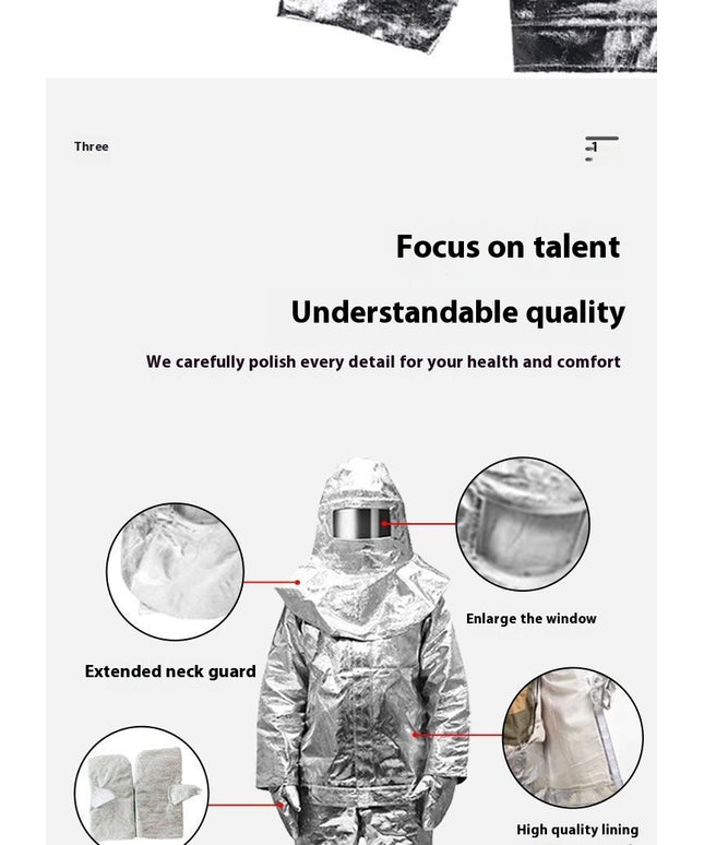 Fireproof Insulation Clothing 500°C 1000°C High Temperature Protective Workwear Anti-scald Fireproof Clothing Aramid Aluminum Foil Heat-resistant