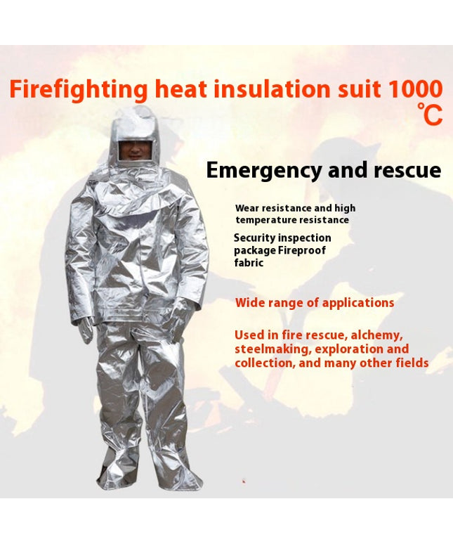 Fireproof Insulation Clothing Fireproof Suit Aluminum Foil Suit 1000 Degrees Heat Insulation Suit High Temperature Insulation Workwear Anti-High Temperature