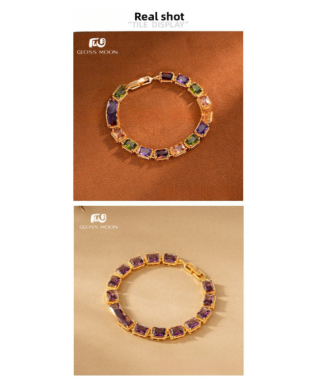 Glossmoon European and American Luxurious Evening Bracelet Jewelry AAA Grade Zircon Inlaid Bracelet Elegant Bracelet Fashion High-end