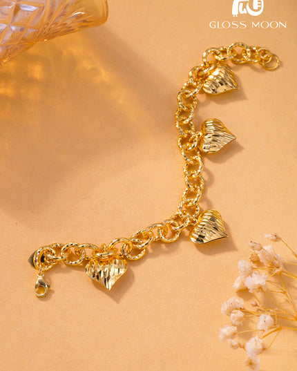 Glossmoon European and American Cross-Border Hot-Selling Jewelry Simple Metal Design Women's Bracelet Large Heart High-End Feel Love Thick Bracelet