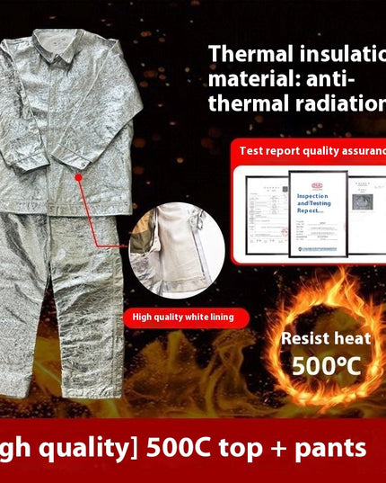 Fireproof Insulation Clothing 500°C 1000°C High Temperature Protective Workwear Anti-scald Fireproof Clothing Aramid Aluminum Foil Heat-resistant