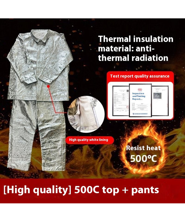 Fireproof Insulation Clothing 500°C 1000°C High Temperature Protective Workwear Anti-scald Fireproof Clothing Aramid Aluminum Foil Heat-resistant