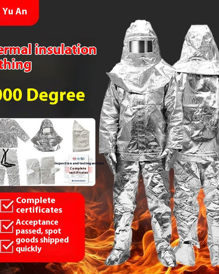 Fireproof Insulation Clothing 500°C 1000°C High Temperature Protective Workwear Anti-scald Fireproof Clothing Aramid Aluminum Foil Heat-resistant