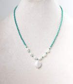 Load image into Gallery viewer, Women&#39;s necklace gloss moon turquoise pearl necklace Unusual New Year and birthday gift
