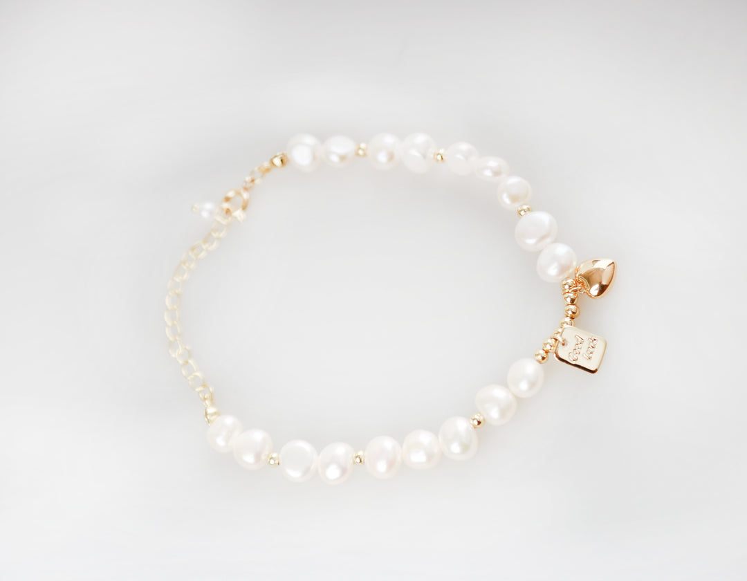 A Dual Blessing of Love and Luck Baroque natural freshwater pearl bracelet for girls niche design high-end love beaded bracelet Female Birthday Daily Engagement Valentine's Day present