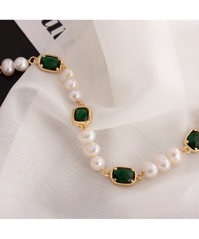 Emerald and Pearl Bracelet