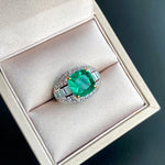 Load image into Gallery viewer, S925 silver simulation green earrings ring set
