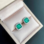 Load image into Gallery viewer, S925 silver simulation green earrings ring set
