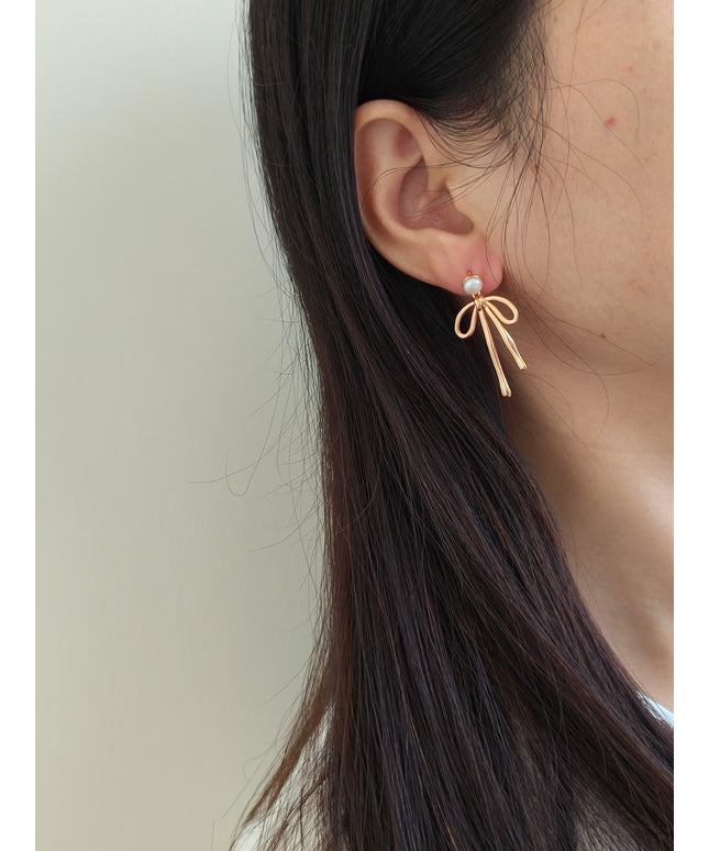 All-over S925 sterling silver plated with 18k real gold｜Natural freshwater pearl earrings