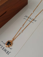 Load image into Gallery viewer, All-over S925 sterling silver plated with 18k real gold｜Black agate necklace
