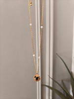 Load image into Gallery viewer, All-over S925 sterling silver plated with 18k real gold｜Black agate necklace
