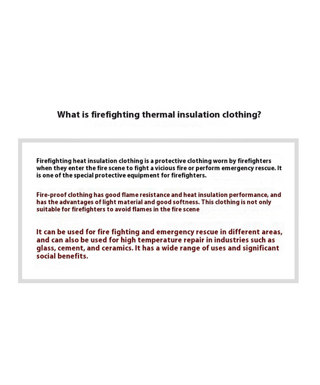 Fireproof Insulation Clothing Fireproof Suit Aluminum Foil Suit 1000 Degrees Heat Insulation Suit High Temperature Insulation Workwear Anti-High Temperature