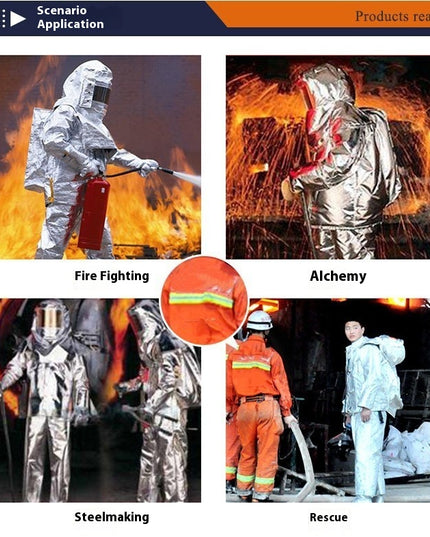 Fireproof Insulation Clothing Fireproof Suit Aluminum Foil Suit 1000 Degrees Heat Insulation Suit High Temperature Insulation Workwear Anti-High Temperature