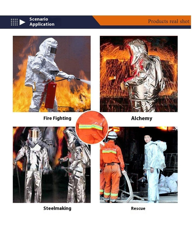 Fireproof Insulation Clothing Fireproof Suit Aluminum Foil Suit 1000 Degrees Heat Insulation Suit High Temperature Insulation Workwear Anti-High Temperature