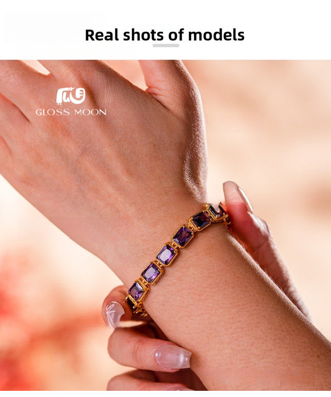 Glossmoon European and American Luxurious Evening Bracelet Jewelry AAA Grade Zircon Inlaid Bracelet Elegant Bracelet Fashion High-end