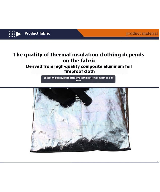 Fireproof Insulation Clothing Fireproof Suit Aluminum Foil Suit 1000 Degrees Heat Insulation Suit High Temperature Insulation Workwear Anti-High Temperature