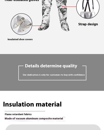 Fireproof Insulation Clothing 500°C 1000°C High Temperature Protective Workwear Anti-scald Fireproof Clothing Aramid Aluminum Foil Heat-resistant