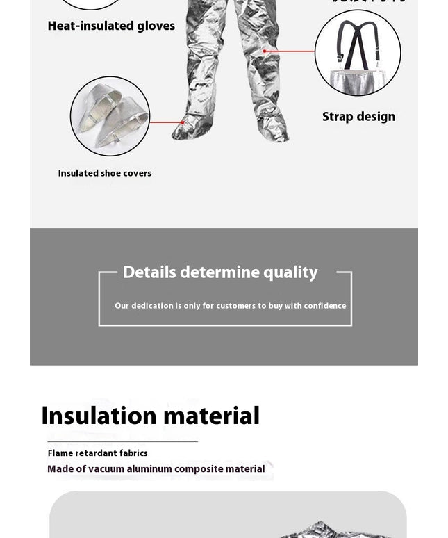 Fireproof Insulation Clothing 500°C 1000°C High Temperature Protective Workwear Anti-scald Fireproof Clothing Aramid Aluminum Foil Heat-resistant