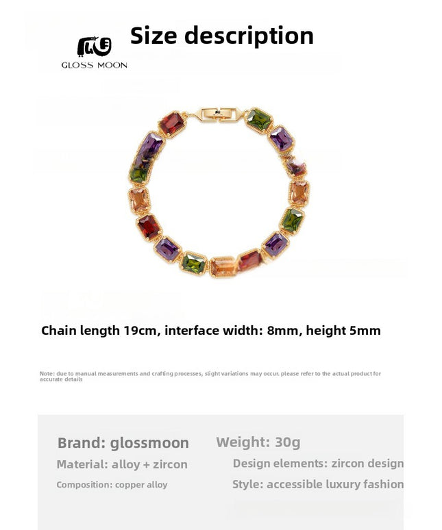 Glossmoon European and American Luxurious Evening Bracelet Jewelry AAA Grade Zircon Inlaid Bracelet Elegant Bracelet Fashion High-end