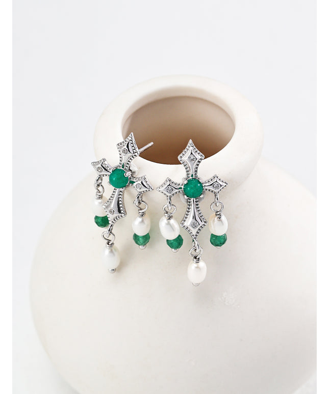 sterling silver pearl earrings