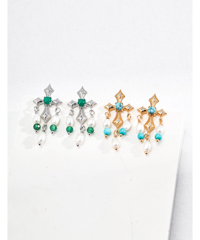 sterling silver pearl earrings