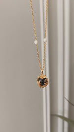 Load and play video in Gallery viewer, All-over S925 sterling silver plated with 18k real gold｜Black agate necklace
